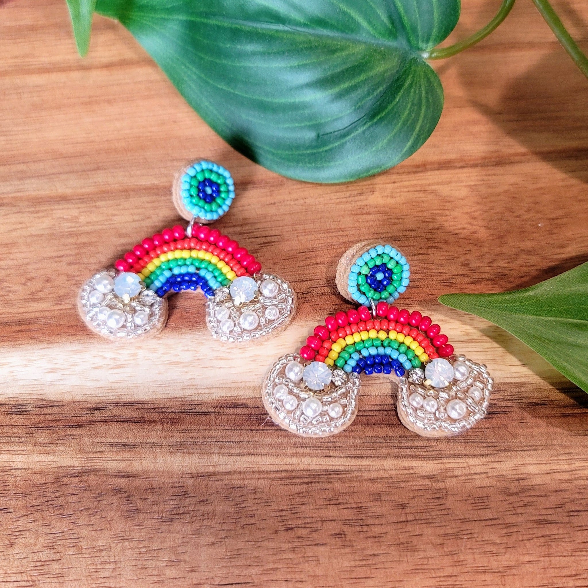 Beaded Rainbow Earrings