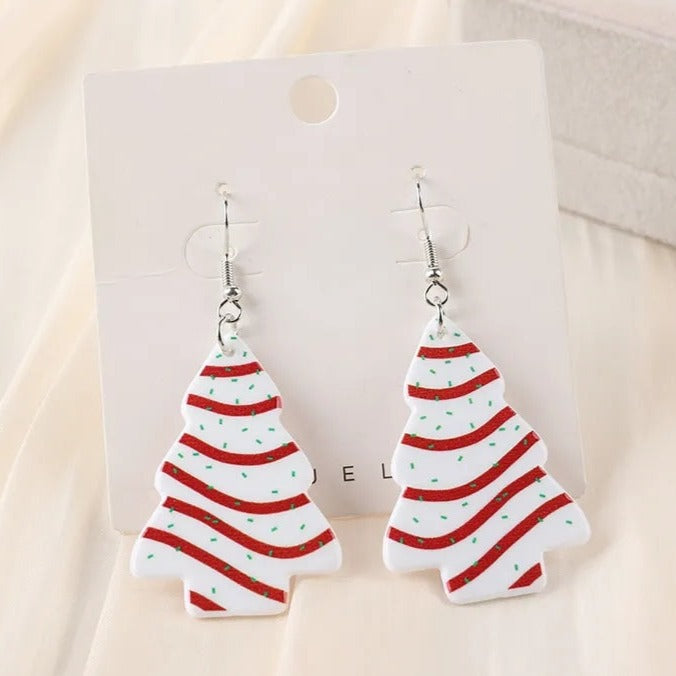 Christmas Tree Cake Dangle Earrings