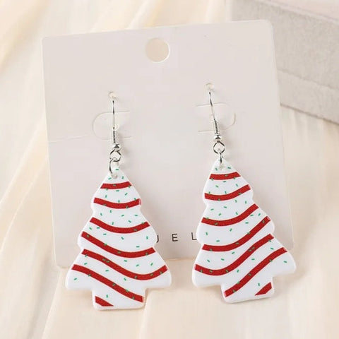 Christmas Tree Cake Dangle Earrings