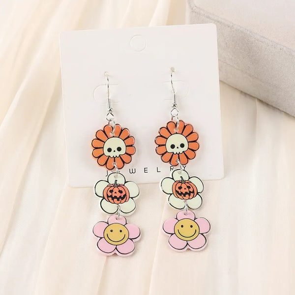 Flower Power Halloween Earrings