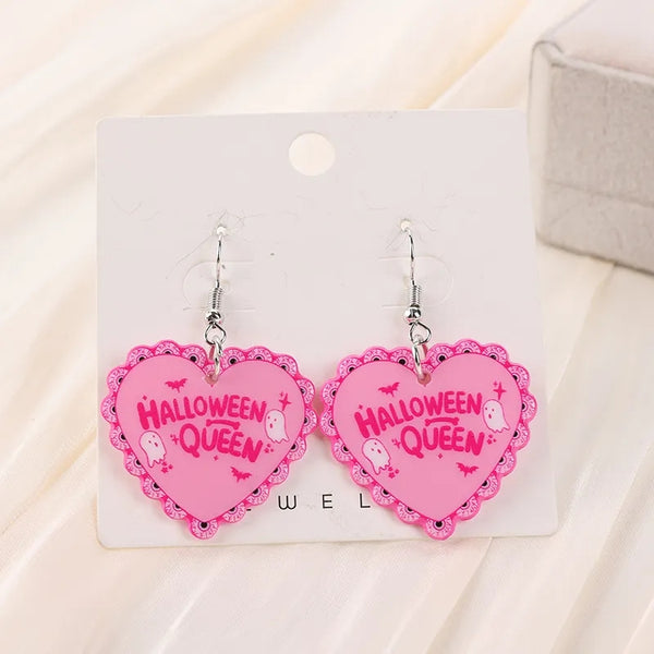 Halloween Queen Earrings- Pink