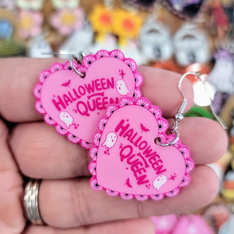 Halloween Queen Earrings- Pink