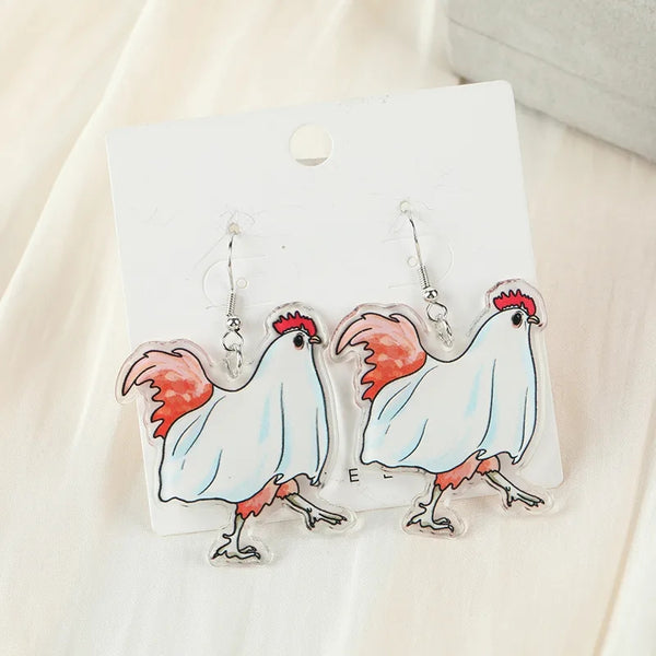 Spooky Chicken Earrings