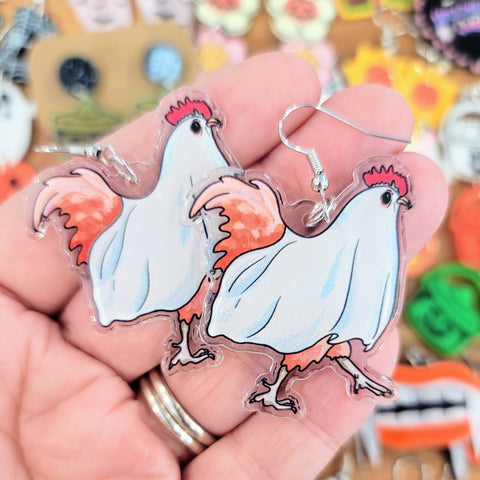 Spooky Chicken Earrings