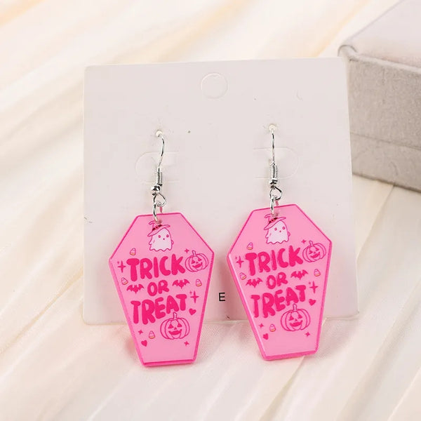 Trick-or-Treat Earrings- Pink