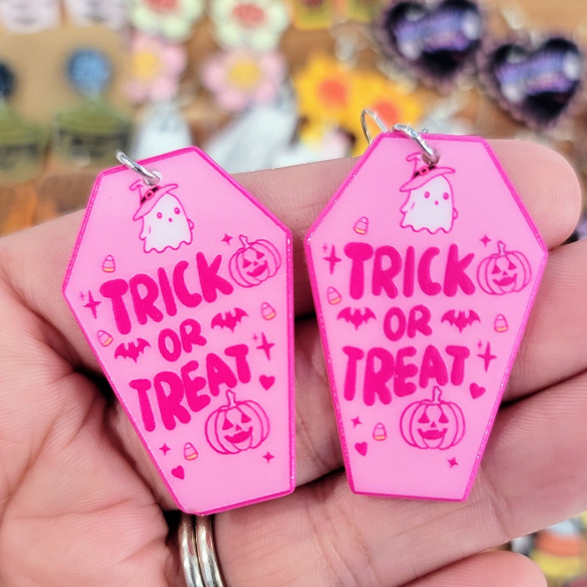 Trick-or-Treat Earrings- Pink