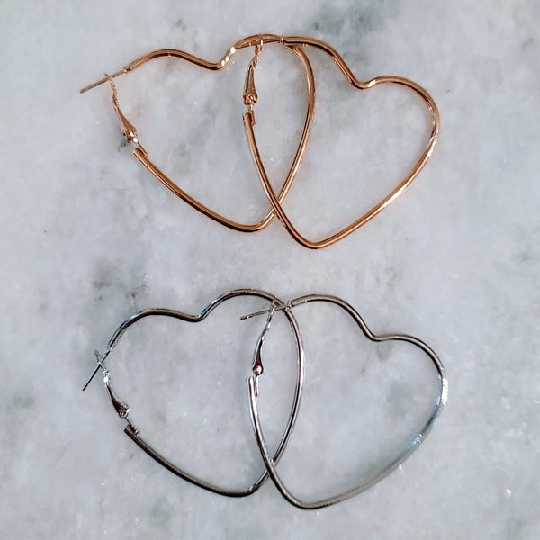 Heart Hoop Earrings