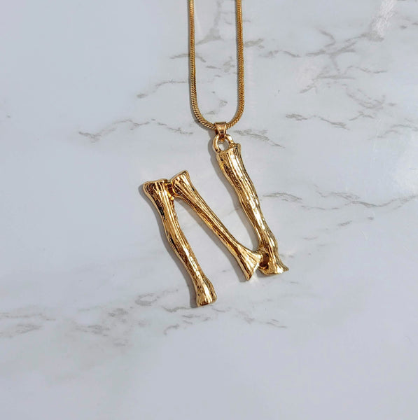 Bamboo Initial Necklace