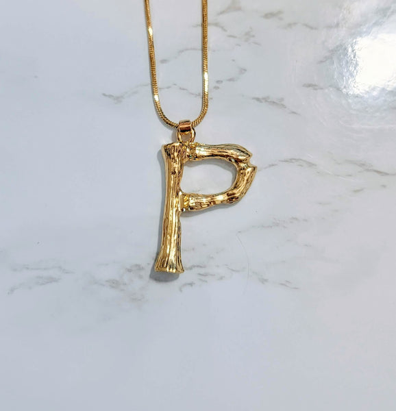 Bamboo Initial Necklace