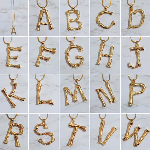 Bamboo Initial Necklace