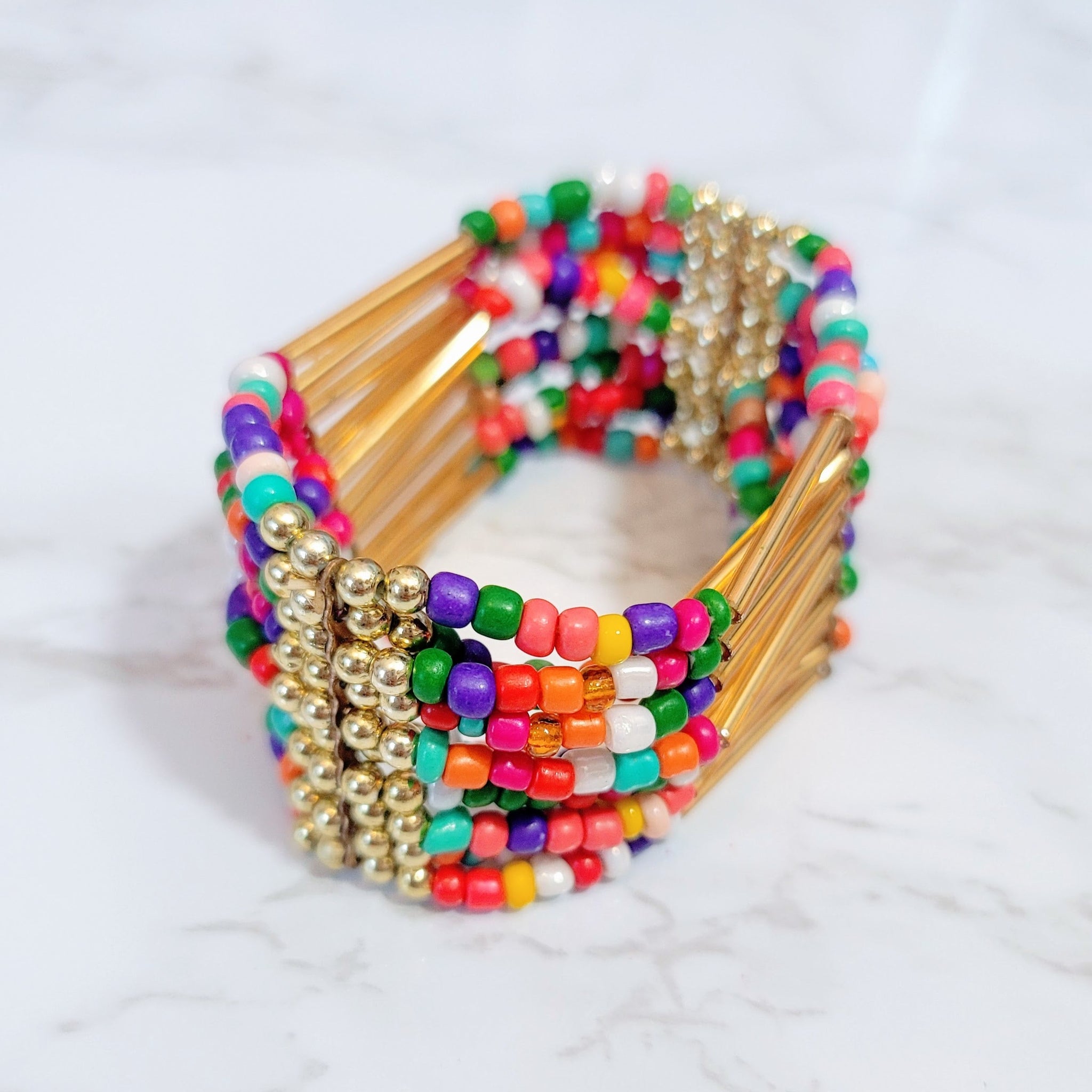 Stacked Beaded Bracelet- Multi