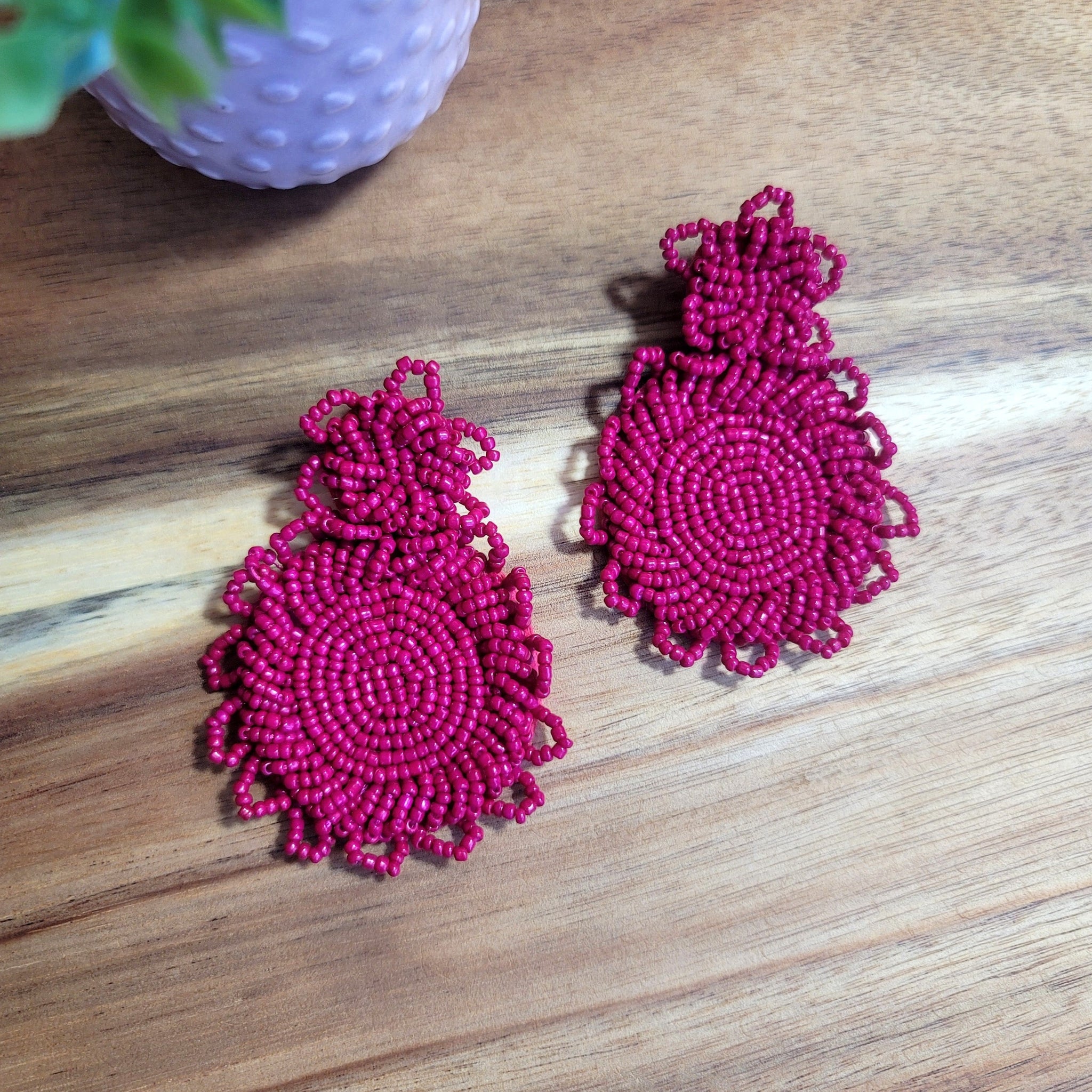 Beaded Statement Stud Earrings