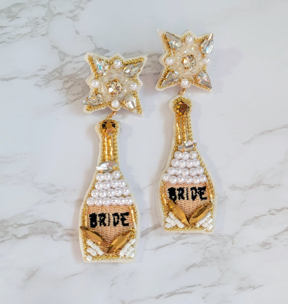 Bride Beaded Bottle Earrings