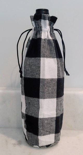 Buffalo Plaid Wine Bottle Bags