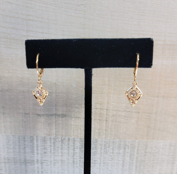 Diamond Charm Hoop Earrings