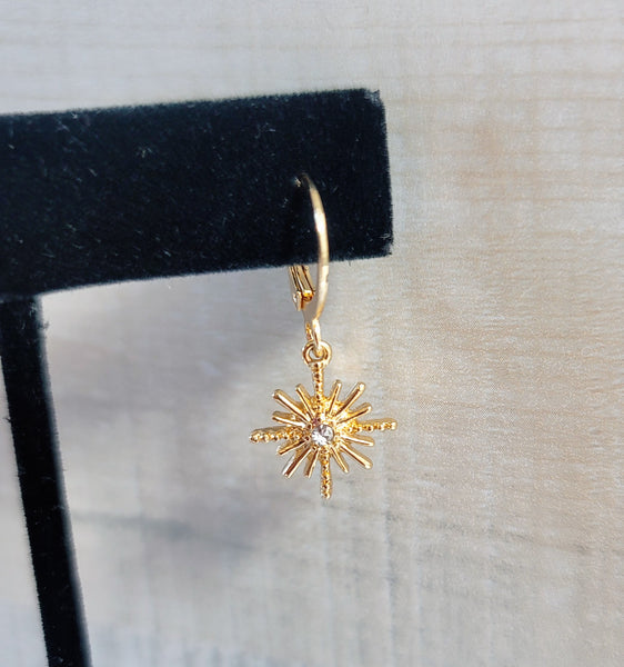 Star Charm Hoop Earrings