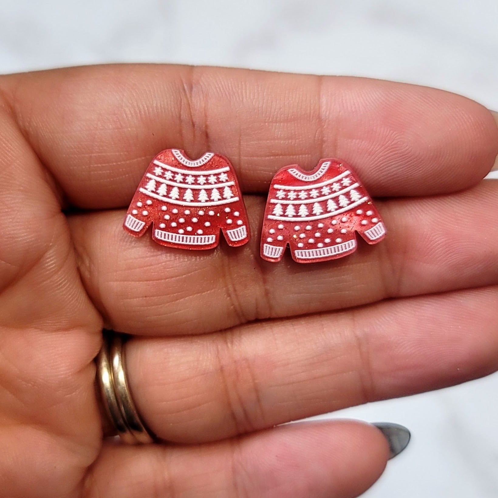 Christmas Sweater Stud Earrings