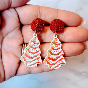 Christmas Tree Cake Earrings