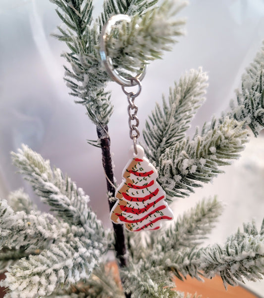 Christmas Tree Cake Keychain