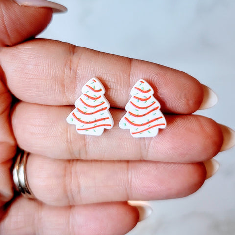 Christmas Tree Cake Stud Earrings