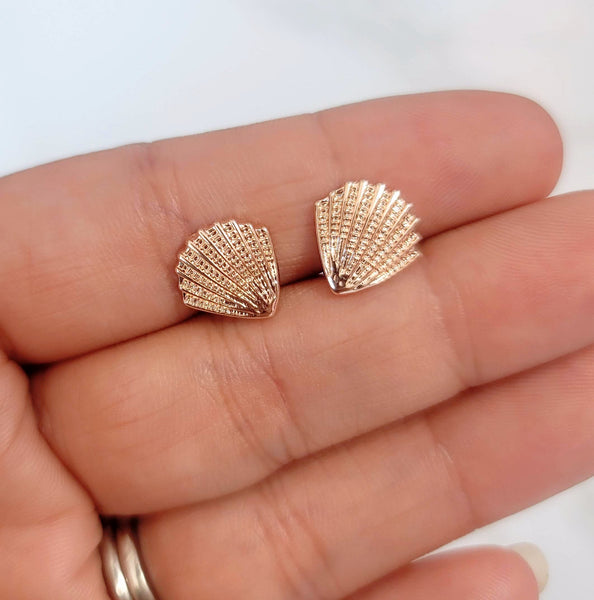 Clam Shell Stud Earrings