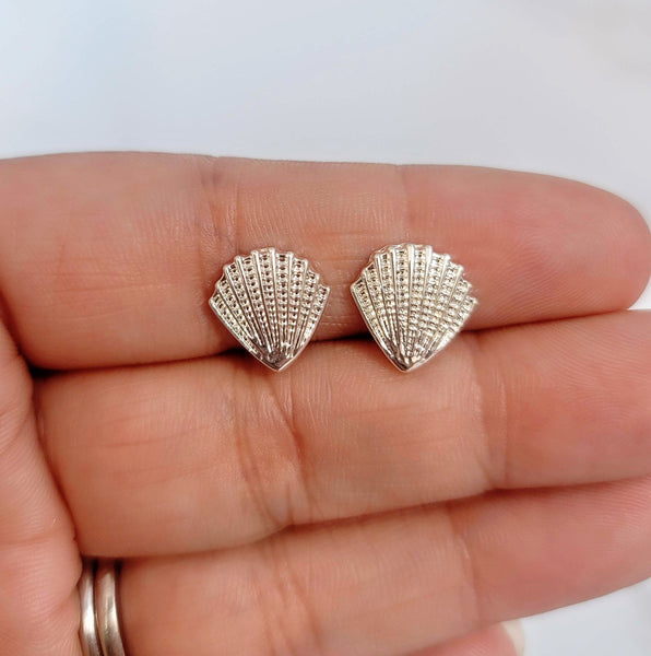 Clam Shell Stud Earrings