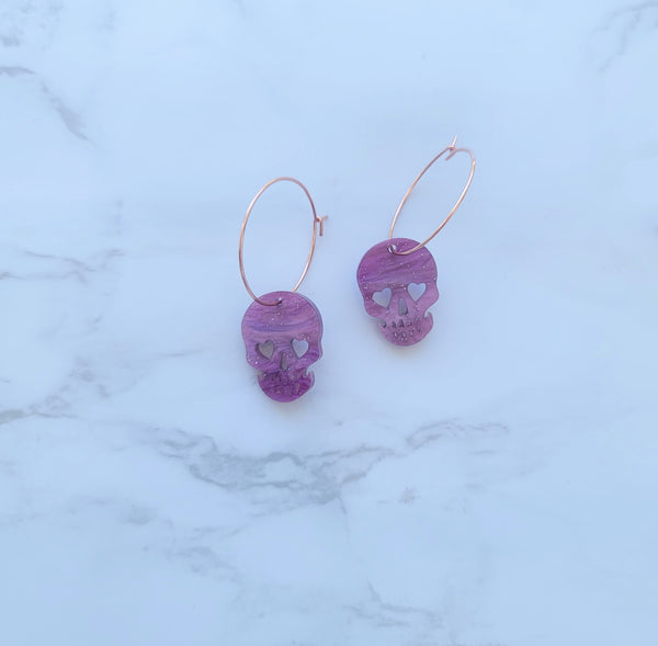 Skull Hoop Earrings