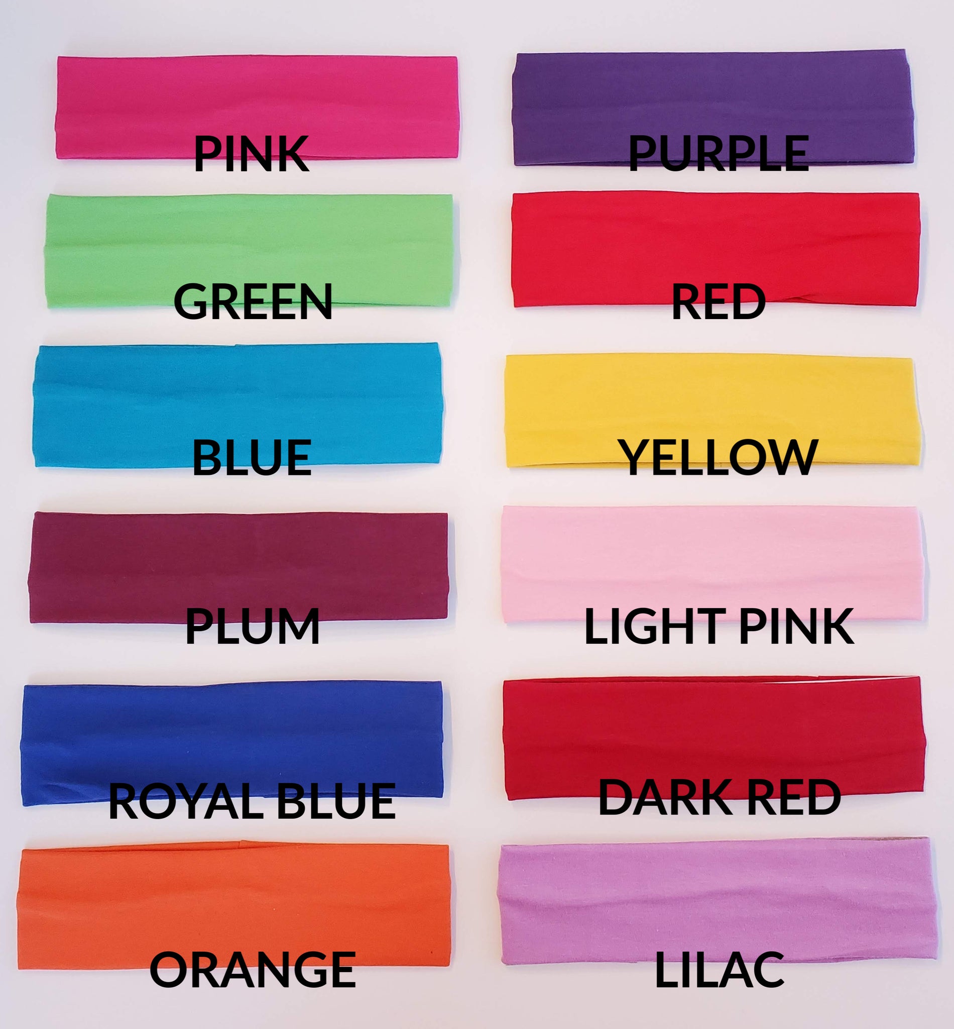 Solid Headbands- 12 Colors