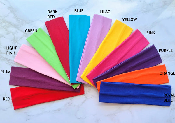 Solid Headbands- 12 Colors