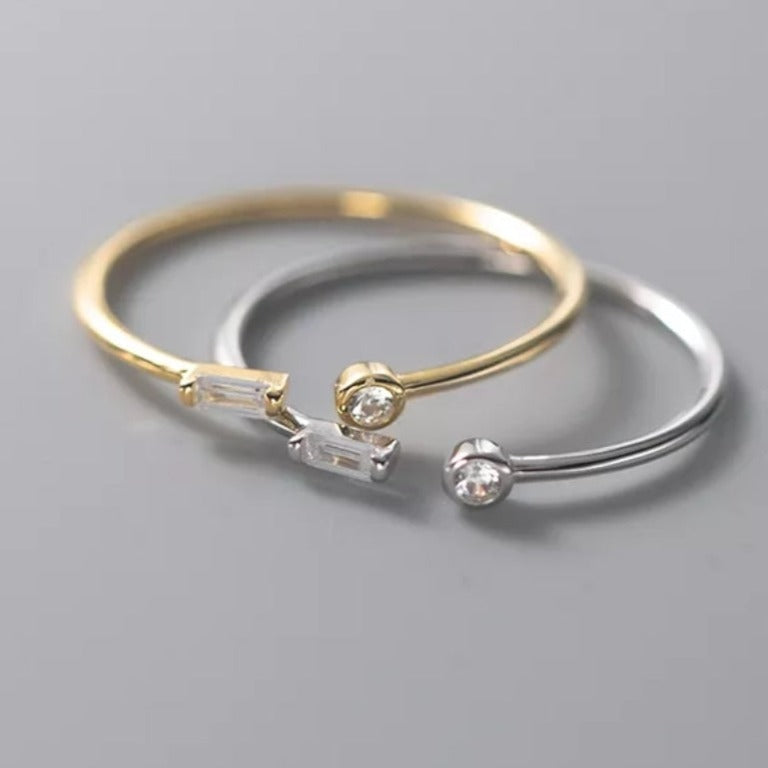 Sterling Silver Adjustable CZ Rings