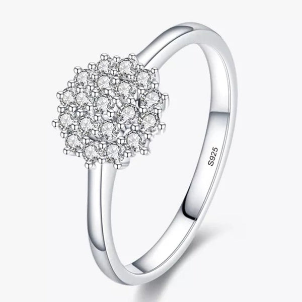 Sterling Silver Flower CZ Ring