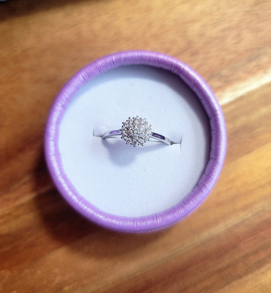 Sterling Silver Flower CZ Ring