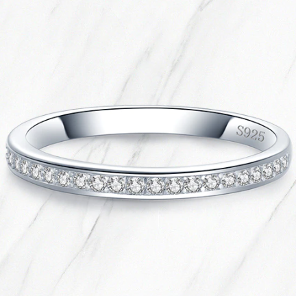 Sterling Silver Semi-Wrapped CZ Ring