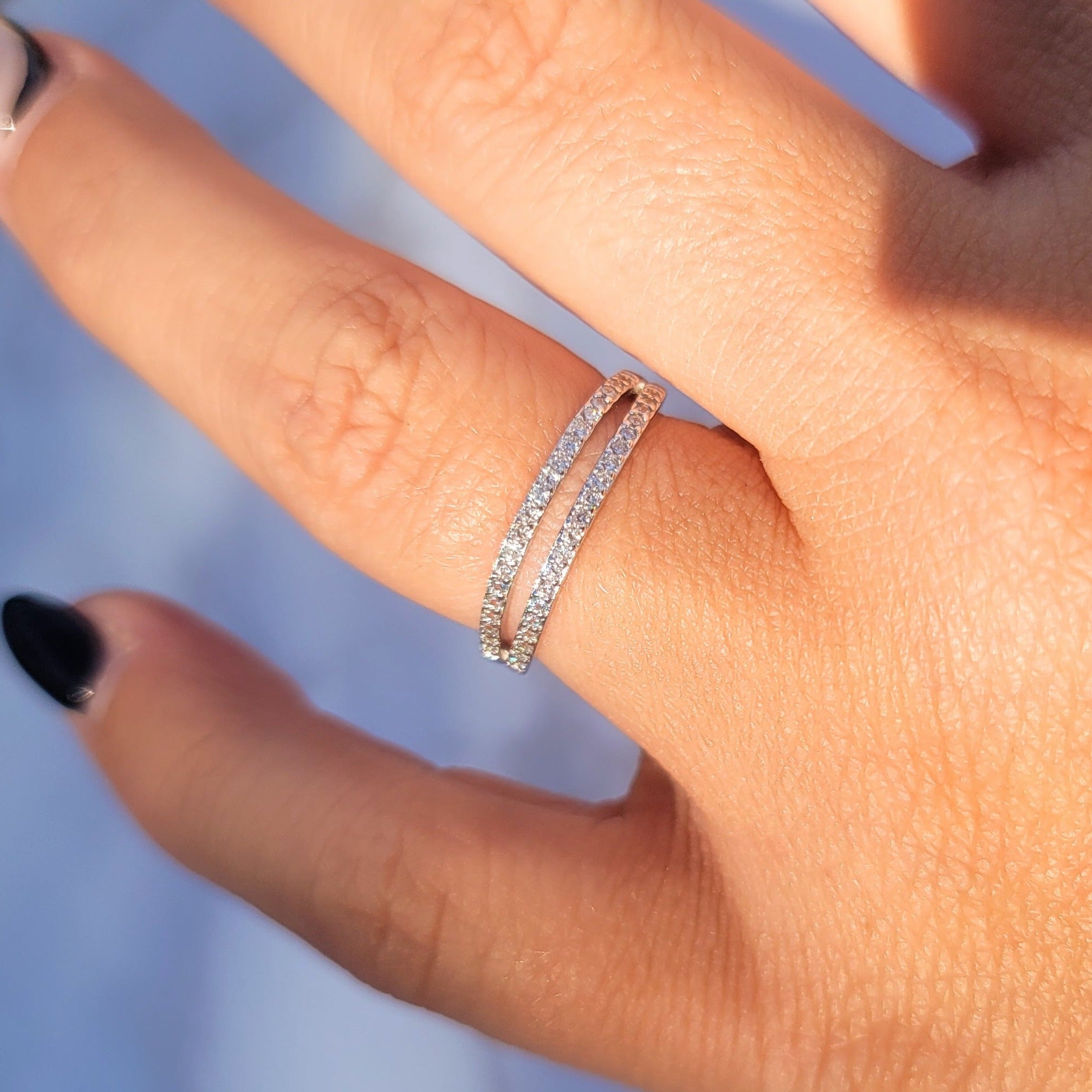 Sterling Silver Double CZ Ring