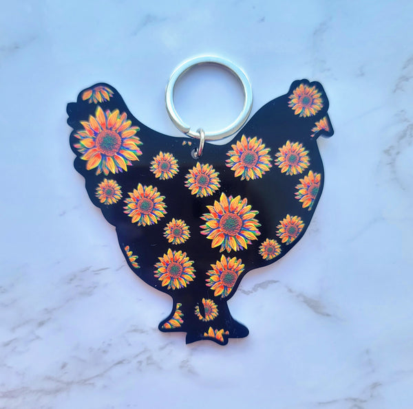 Sunflower Animal Keychains