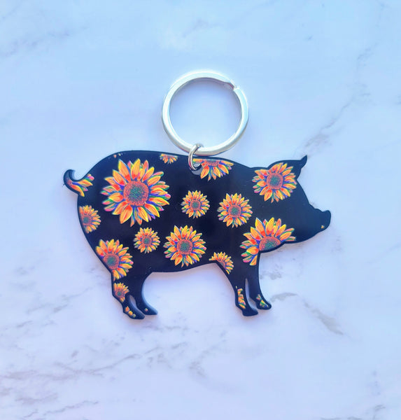 Sunflower Animal Keychains