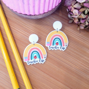 Teacher Life Rainbow Earrings