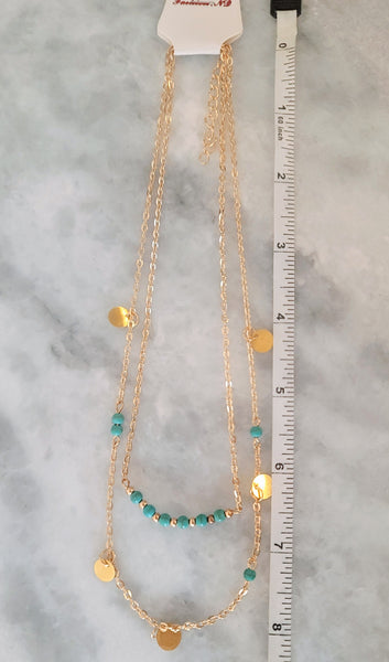 Turquoise Bead Layered Necklace