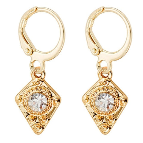 Diamond Charm Hoop Earrings